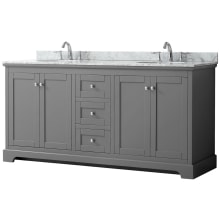 Avery 72" Free Standing Double Basin Vanity Set with Cabinet and Marble Vanity Top