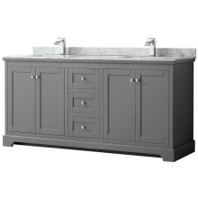 Avery 72" Free Standing Double Basin Vanity Set with Cabinet and Marble Vanity Top