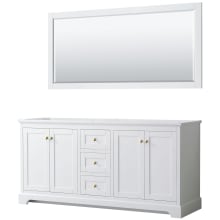 Avery 72" Double Free Standing Vanity Cabinet - Less Vanity Top