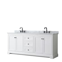 Avery 80" Free Standing Double Basin Vanity Set with Cabinet and Marble Vanity Top