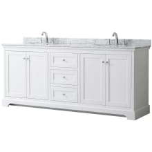 Avery 80" Free Standing Double Basin Vanity Set with Cabinet and Marble Vanity Top