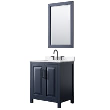 Daria 30" Free Standing Single Basin Vanity Set with Cabinet, Quartz Vanity Top, and Framed Mirror