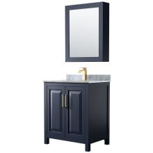 Daria 30" Free Standing Single Vanity Set with MDF Cabinet, Marble Vanity Top, Undermount Sink, and Medicine Cabinet