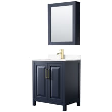 Daria 30" Free Standing Single Basin Vanity Set with Cabinet, Cultured Marble Vanity Top, and Medicine Cabinet