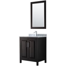 Daria 30" Free Standing Single Vanity Set with MDF Cabinet, Marble Vanity Top, Undermount Sink, and Framed Mirror