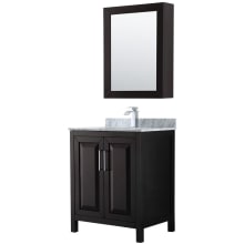 Daria 30" Free Standing Single Vanity Set with MDF Cabinet, Marble Vanity Top, Undermount Sink, and Medicine Cabinet