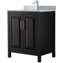 Daria 30" Free Standing Single Vanity Set with MDF Cabinet, Marble Vanity Top, and Undermount Sink