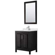 Daria 30" Free Standing Single Basin Vanity Set with Cabinet, Quartz Vanity Top, and Framed Mirror