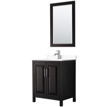 Daria 30" Free Standing Single Basin Vanity Set with Cabinet, Cultured Marble Vanity Top, and Framed Mirror