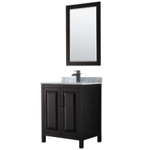 Daria 30" Free Standing Single Vanity Set with MDF Cabinet, Marble Vanity Top, Undermount Sink, and Framed Mirror