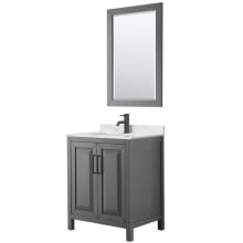 Daria 30" Free Standing Single Basin Vanity Set with Cabinet, Quartz Vanity Top, and Framed Mirror