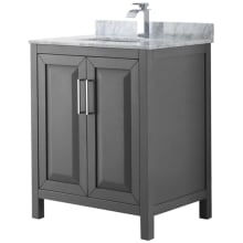 Daria 30" Free Standing Single Vanity Set with MDF Cabinet, Marble Vanity Top, and Undermount Sink