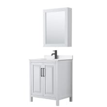 Daria 30" Free Standing Single Basin Vanity Set with Cabinet, Quartz Vanity Top, and Medicine Cabinet