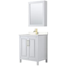 Daria 30" Free Standing Single Basin Vanity Set with Cabinet, Cultured Marble Vanity Top, and Medicine Cabinet