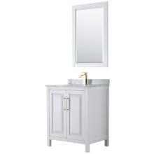 Daria 30" Free Standing Single Vanity Set with MDF Cabinet, Marble Vanity Top, Undermount Sink, and Framed Mirror
