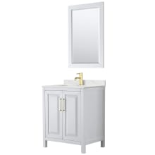 Daria 30" Free Standing Single Basin Vanity Set with Cabinet, Quartz Vanity Top, and Framed Mirror