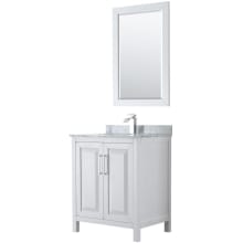 Daria 30" Free Standing Single Vanity Set with MDF Cabinet, Marble Vanity Top, Undermount Sink, and Framed Mirror