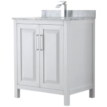 Daria 30" Free Standing Single Vanity Set with MDF Cabinet, Marble Vanity Top, and Undermount Sink