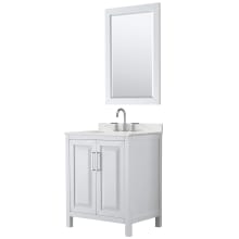 Daria 30" Free Standing Single Basin Vanity Set with Cabinet, Quartz Vanity Top, and Framed Mirror