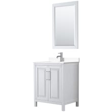 Daria 30" Free Standing Single Basin Vanity Set with Cabinet, Cultured Marble Vanity Top, and Framed Mirror