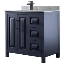 Daria 36" Free Standing Single Vanity Set with MDF Cabinet, Marble Vanity Top, and Undermount Sink