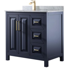 Daria 36" Free Standing Single Vanity Set with MDF Cabinet, Marble Vanity Top, and Undermount Sink