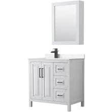 Daria 36" Free Standing Single Basin Vanity Set with Cabinet, Cultured Marble Vanity Top, and Medicine Cabinet