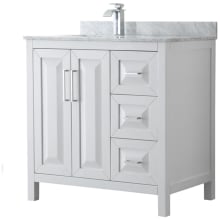 Daria 36" Free Standing Single Vanity Set with MDF Cabinet, Marble Vanity Top, and Undermount Sink