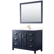 Daria 48" Free Standing Single Basin Vanity Set with Cabinet, Cultured Marble Vanity Top, and Framed Mirror