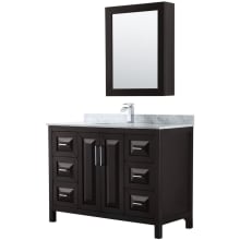 Daria 48" Free Standing Single Vanity Set with MDF Cabinet, Marble Vanity Top, Undermount Sink, and Medicine Cabinet