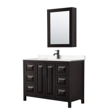 Daria 48" Free Standing Single Basin Vanity Set with Cabinet, Cultured Marble Vanity Top, and Medicine Cabinet