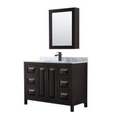Daria 48" Free Standing Single Vanity Set with MDF Cabinet, Marble Vanity Top, Undermount Sink, and Medicine Cabinet