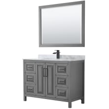 Daria 48" Free Standing Single Vanity Set with MDF Cabinet, Marble Vanity Top, Undermount Sink, and Framed Mirror