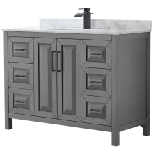 Daria 48" Free Standing Single Vanity Set with MDF Cabinet, Cultured Marble Vanity Top, and Undermount Sink