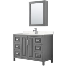 Daria 48" Free Standing Single Basin Vanity Set with Cabinet, Cultured Marble Vanity Top, and Medicine Cabinet