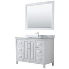 Daria 48" Free Standing Single Vanity Set with MDF Cabinet, Marble Vanity Top, Undermount Sink, and Framed Mirror