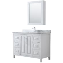 Daria 48" Free Standing Single Vanity Set with MDF Cabinet, Marble Vanity Top, Undermount Sink, and Medicine Cabinet