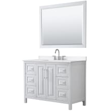 Daria 48" Free Standing Single Basin Vanity Set with Cabinet, Quartz Vanity Top, and Framed Mirror