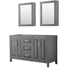 Daria 59" Double Free Standing Vanity Cabinet - Less Vanity Top