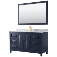 Daria 60" Free Standing Single Vanity Set with MDF Cabinet, Marble Vanity Top, Undermount Sink, and Framed Mirror