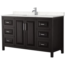 Daria 60" Free Standing Single Basin Vanity Set with Cabinet and Cultured Marble Vanity Top