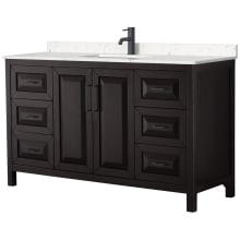 Daria 60" Free Standing Single Basin Vanity Set with Cabinet and Cultured Marble Vanity Top