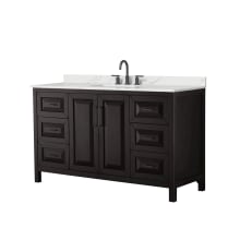 Daria 60" Free Standing Single Basin Vanity Set with Cabinet and Quartz Vanity Top