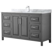 Daria 60" Free Standing Single Vanity Set with MDF Cabinet, Marble Vanity Top, and Undermount Sink