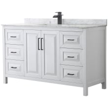 Daria 60" Free Standing Single Vanity Set with MDF Cabinet, Marble Vanity Top, and Undermount Sink