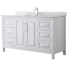 Daria 60" Free Standing Single Vanity Set with MDF Cabinet, Marble Vanity Top, and Undermount Sink