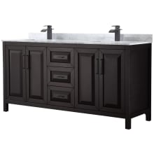 Daria 72" Free Standing Double Vanity Set with MDF Cabinet, Marble Vanity Top, and 2 Undermount Sinks