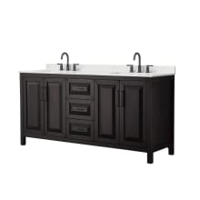 Daria 72" Free Standing Double Basin Vanity Set with Cabinet and Quartz Vanity Top