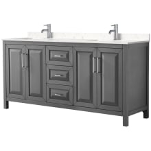Daria 72" Free Standing Double Basin Vanity Set with Cabinet and Cultured Marble Vanity Top