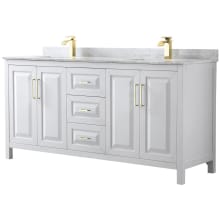 Daria 72" Free Standing Double Vanity Set with MDF Cabinet, Marble Vanity Top, and 2 Undermount Sinks
